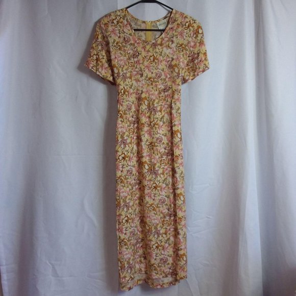 VTG JR Bentley Dress SZ 10 Midi Floral Summer Cott - Picture 1 of 11